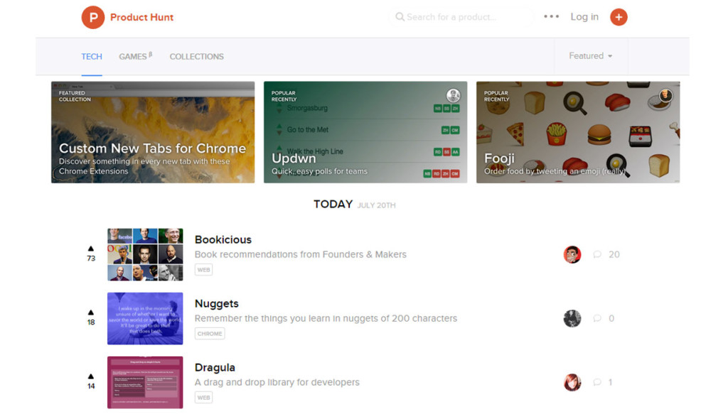 Screenshot ProductHunt