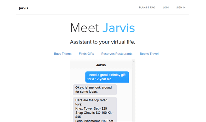 Personal Outsourcing - Screenshot of Jarvis